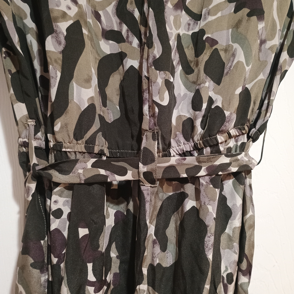 NWT Women's Anthro Charlie Jade Belted Camouflage Dress V Neck Size XSmall - Picture 6 of 8